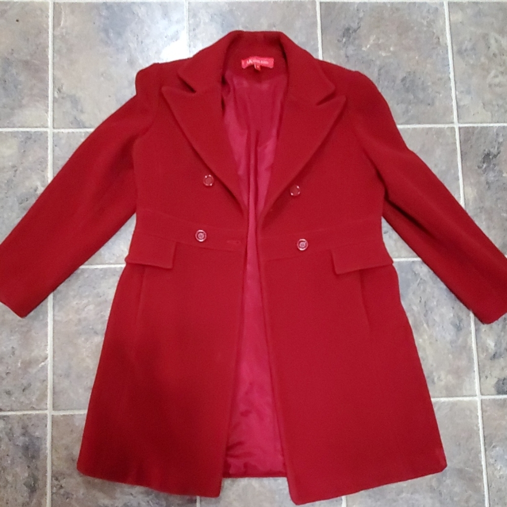 COPY - Anne Klein long red wool coat sz m
